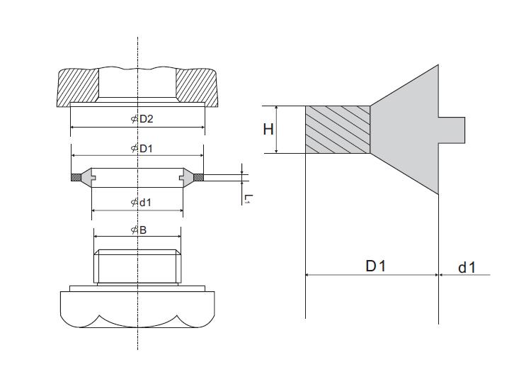 Guarnizione autoadesiva in acciaio inossidabile NBR Stainless NBR Bonded Seal Self-centre